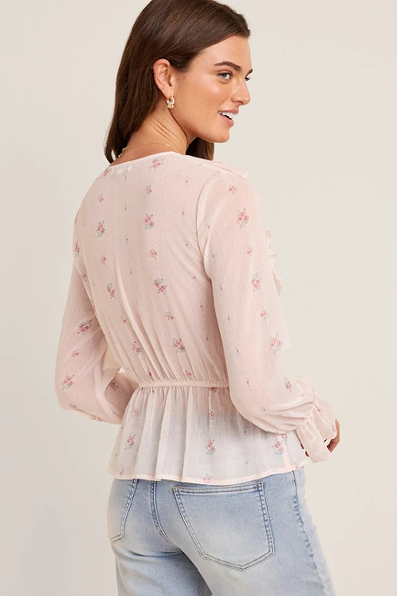 Greta Ruffled Floral Blouse