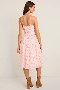 Barbara Textured Floral Midi Dress