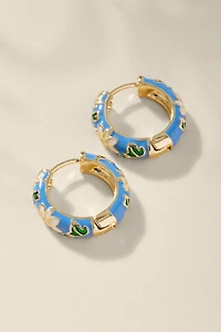 Vanessa Enamel Hinge Hoop Earrings