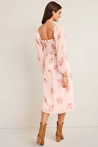 Justine Clip Dot Floral Midi Dress