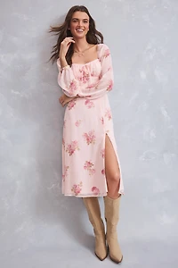 Justine Clip Dot Floral Midi Dress