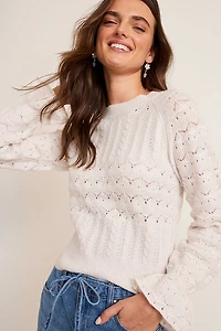 Raye Pointelle Pullover Sweater