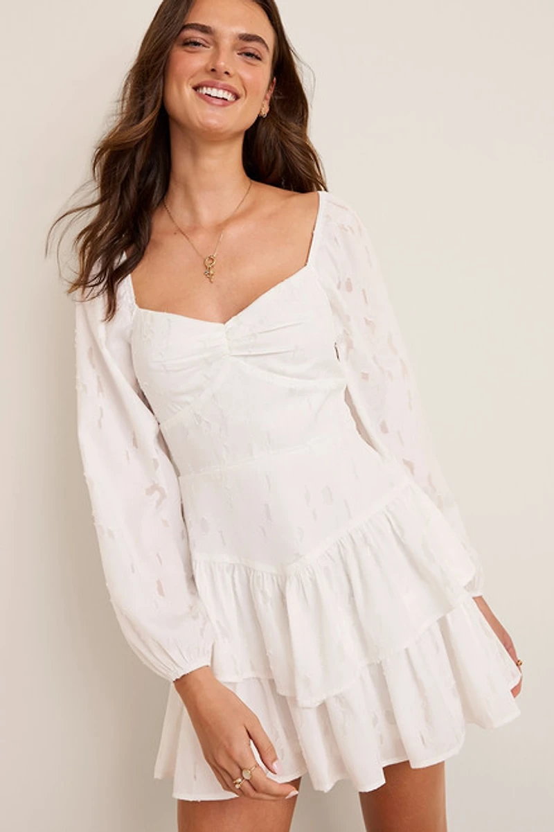 Sophie Tiered Jacquard Mini Dress