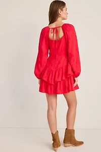 Sophie Tiered Jacquard Mini Dress