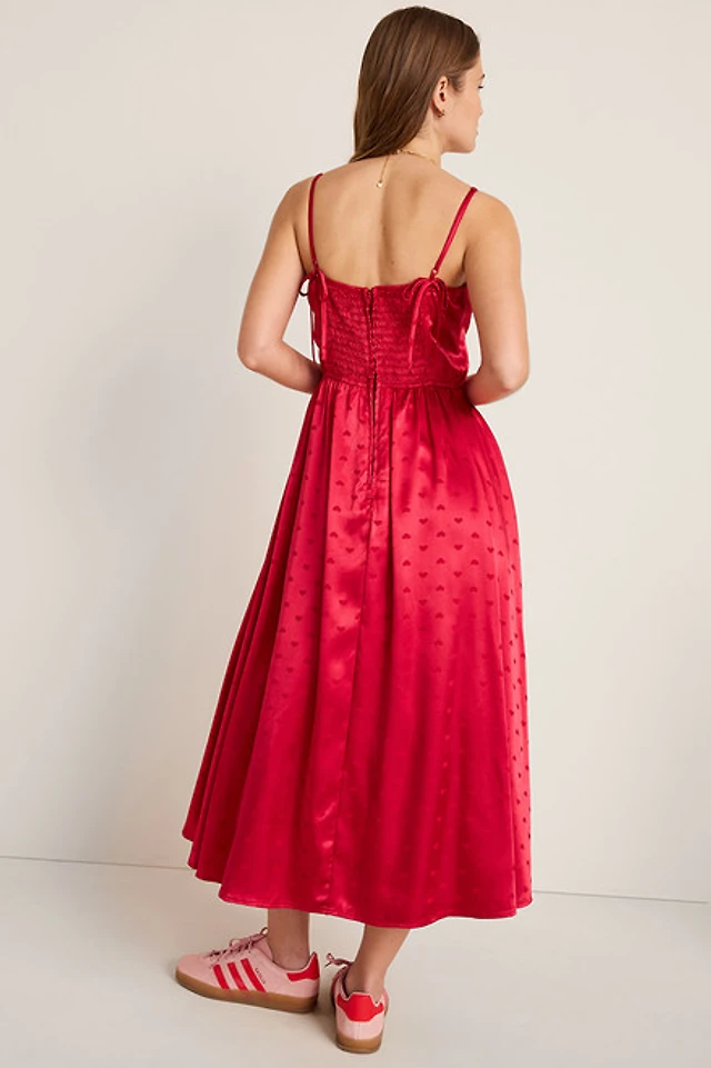 Darcy Heart Print Midi Dress