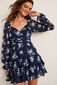Tracy Floral Long Sleeve Mini Dress