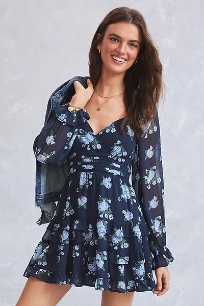 Tracy Floral Long Sleeve Mini Dress