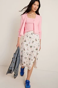 Vicky Floral Satin Midi Skirt
