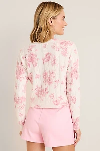 Tara Floral Cable Knit Sweater