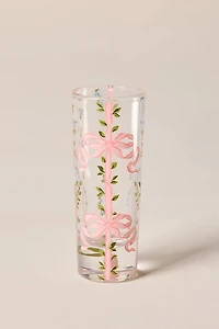 Pink Bow Laurel Tall Shot Glass
