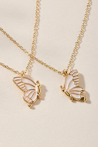 Butterfly Pendant Bestie Necklace Set