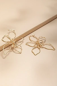 Clara Wire Flower Hoop Earrings