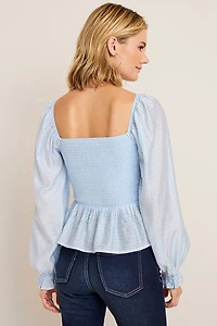 Joy Long Sleeve Smocked Blouse