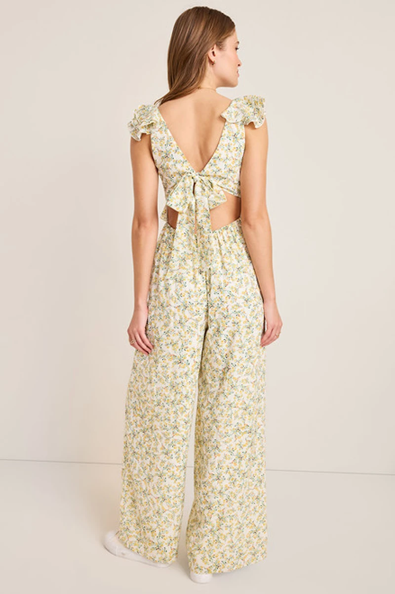 Hannah Bow Back Floral Jumpsuit