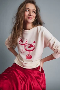 Martini Graphic Crewneck Sweatshirt