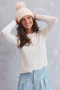 Lilla Pointelle Sweater