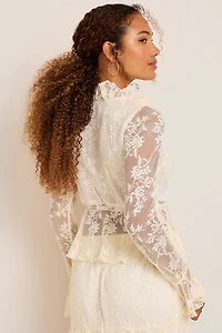 Gia Ruffled Tie Front Blouse