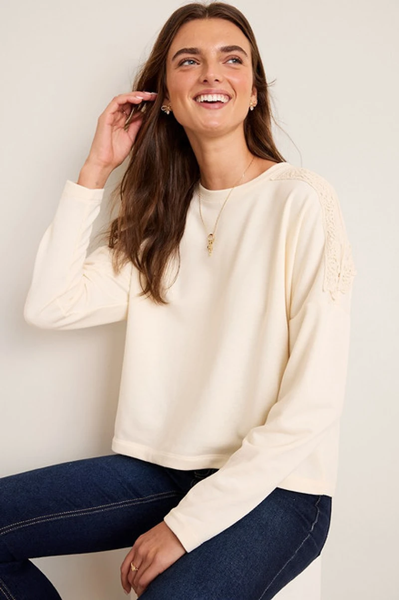 Wendy Crochet Back Sweatshirt