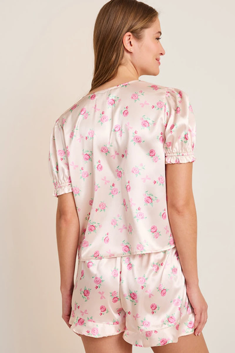 Amy Tie Front Floral PJ Set