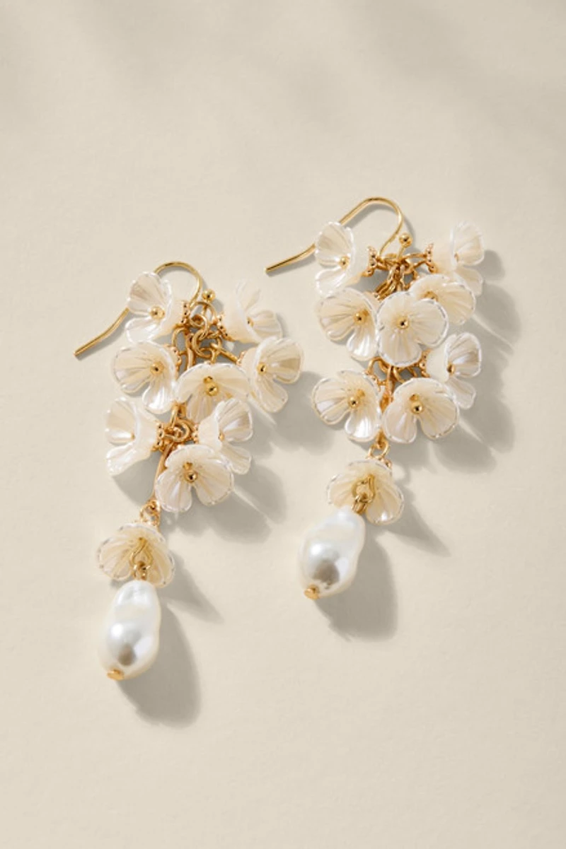 Jan Linear Flower Drop Earrings
