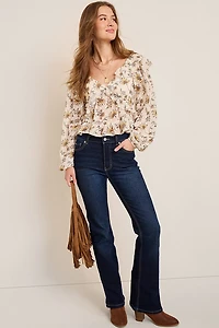 Kathy Floral Tie Back Blouse