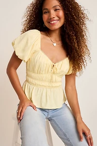 Leona Short Sleeve Ruched Blouse