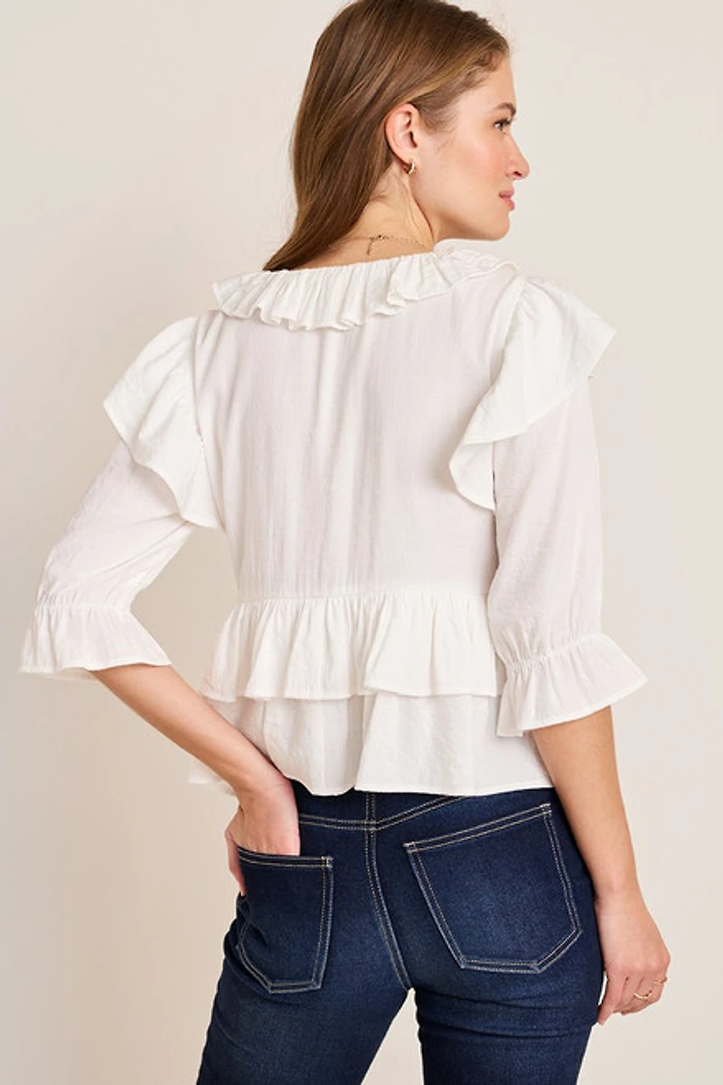 Ines Ruffle Tiered Blouse