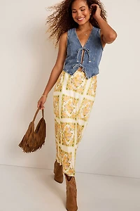 Alyson Floral Satin Midi Skirt