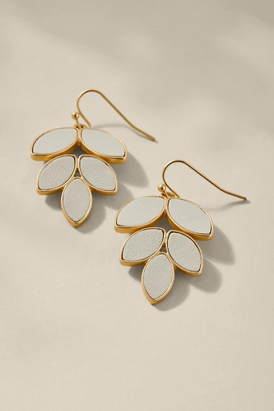 Maggie Faux Leather Leaf Drop Earrings