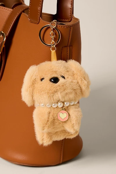 Dog With Pearl Necklace Bag Charm