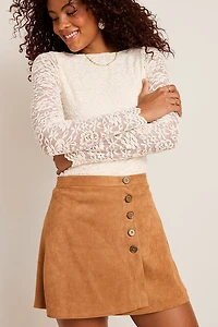 Laurel Button Front Mini Skirt