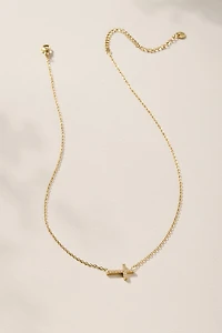 Angela Stainless Steel Sideways Cross Pendant Necklace