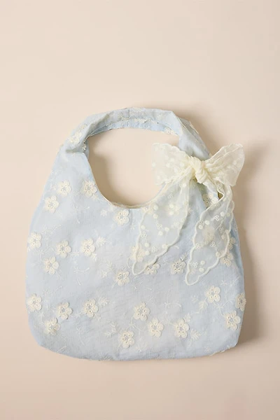 Joan Lace Applique Bow Tote