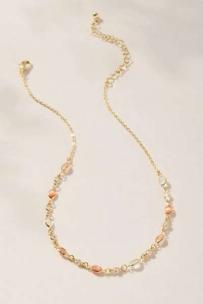 Sherry Semi Stone Bezel Necklace