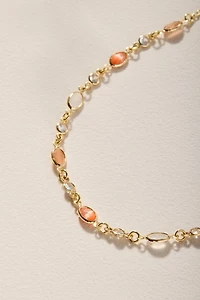 Sherry Semi Stone Bezel Necklace