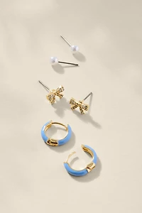 Ines Enamel Hoop Earring Set