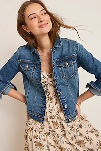 Lacy Button Down Denim Jacket