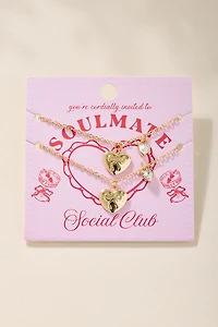 Soulmate Heart Pendant Necklace Set