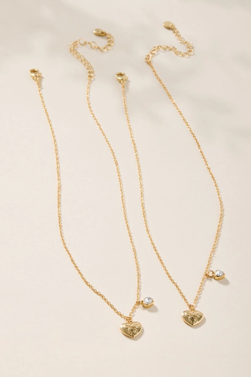 Soulmate Heart Pendant Necklace Set