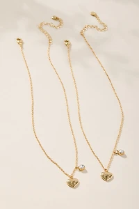 Soulmate Heart Pendant Necklace Set
