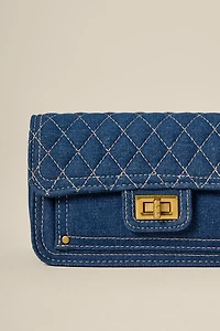 Dianne Denim Quilt Crossbody Bag