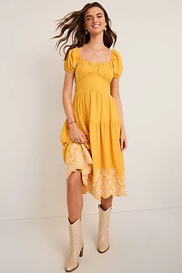 Cassie Embroidered Bow Back Maxi Dress