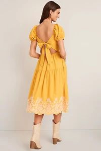 Cassie Embroidered Bow Back Maxi Dress