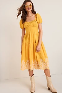 Cassie Embroidered Bow Back Maxi Dress