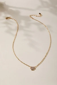 Dog Mom CZ Paw Pendant Necklace