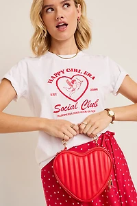 Quilted Heart Crossbody Bag