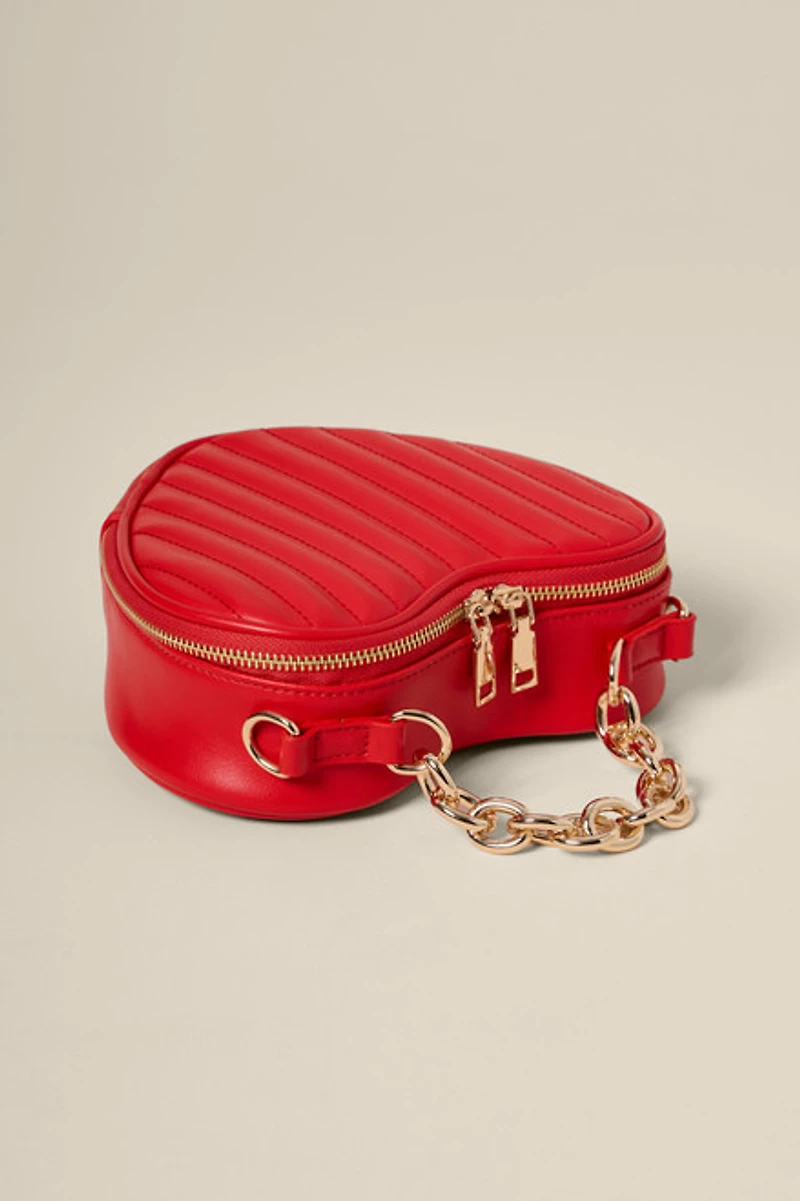 Quilted Heart Crossbody Bag