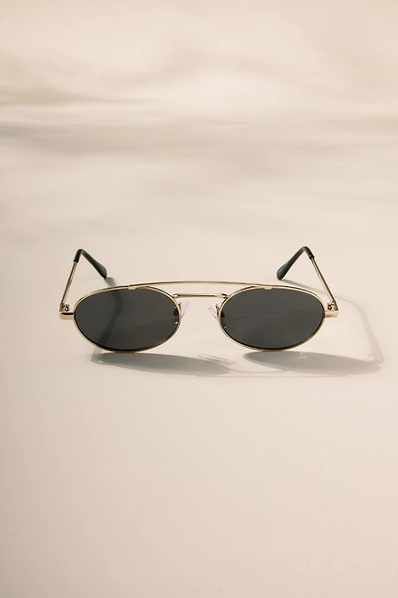 Gina Metal Oval Sunglasses