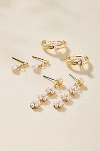 Connie Pearl Embellished Earring Set