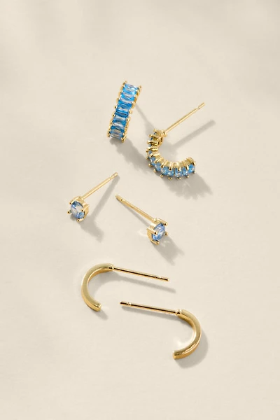 Beth Blue Crystal Earring Set